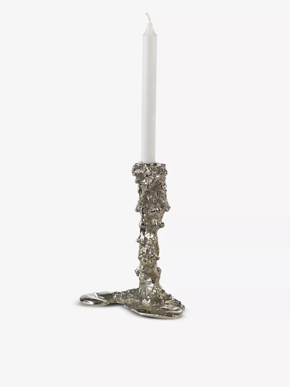Drip plated aluminium candle holder 25cm | Selfridges