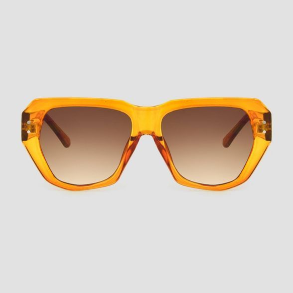 Women's Square Sunglasses with Orange Gradient Lenses - A New Day™ Orange | Target