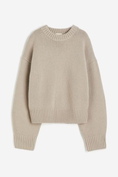 Oversized cashmere-blend jumper - Beige - Ladies | H&M GB | H&M (UK, MY, IN, SG, PH, TW, HK)