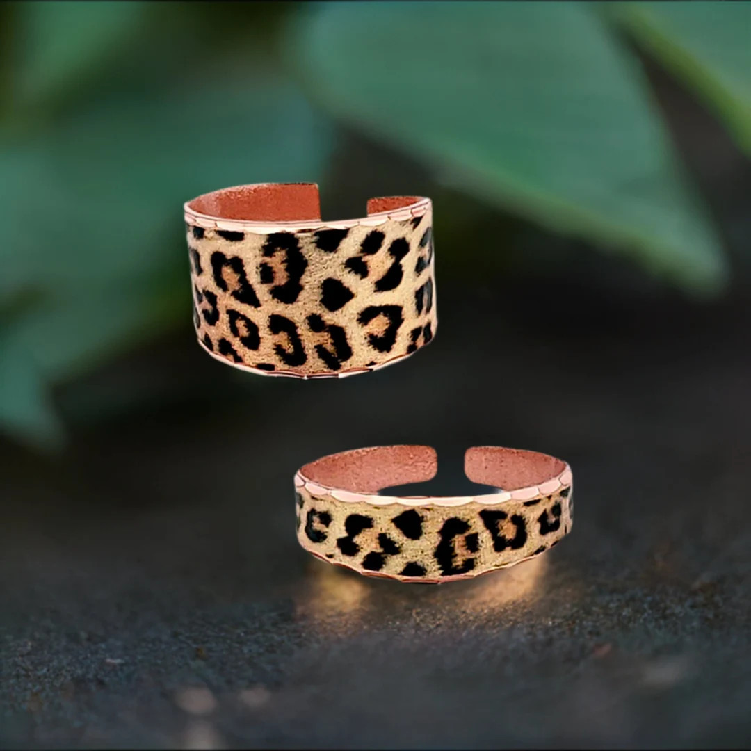 COPPER Ring, LEOPARD Print Ring, Copper Art Ring, Handcrafted Copper Ring Pure Copper & Colorful ... | Etsy (US)