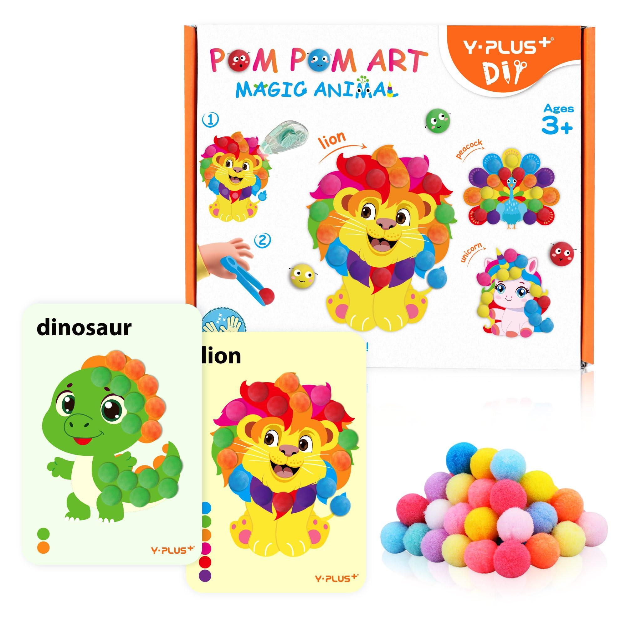 YPLUS Pompoms Art Crafts Kits, Toddler DIY Sensory Activities for Kids Ages 1-3 2-4 3-5, Finger M... | Amazon (US)