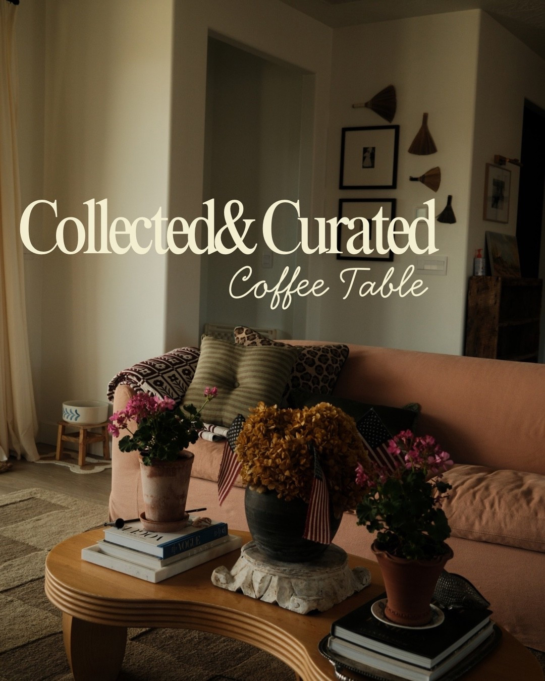 My take on a collected and curated coffee table. Start with trays & risers. Stack on your favorite coffee table books and for the fun part, pots, florals and your favorite antique treasures.

#LTKHome