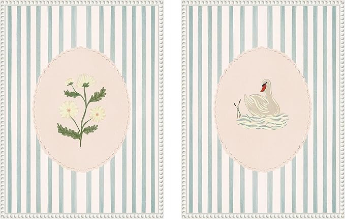 Kate and Laurel Striped Heritage 2 Piece Framed Canvas Wall Art Set by Nikita Jariwala, Sylvie Be... | Amazon (US)