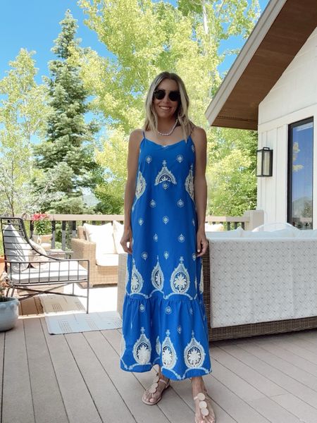 Embroidered maxi dress for summer 💙 love how flowy it is and I’m wearing a size small 

#LTKStyleTip