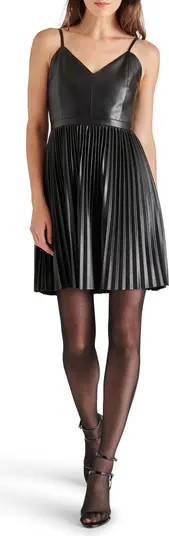 Nandita Pleated Faux Leather Minidress | Nordstrom