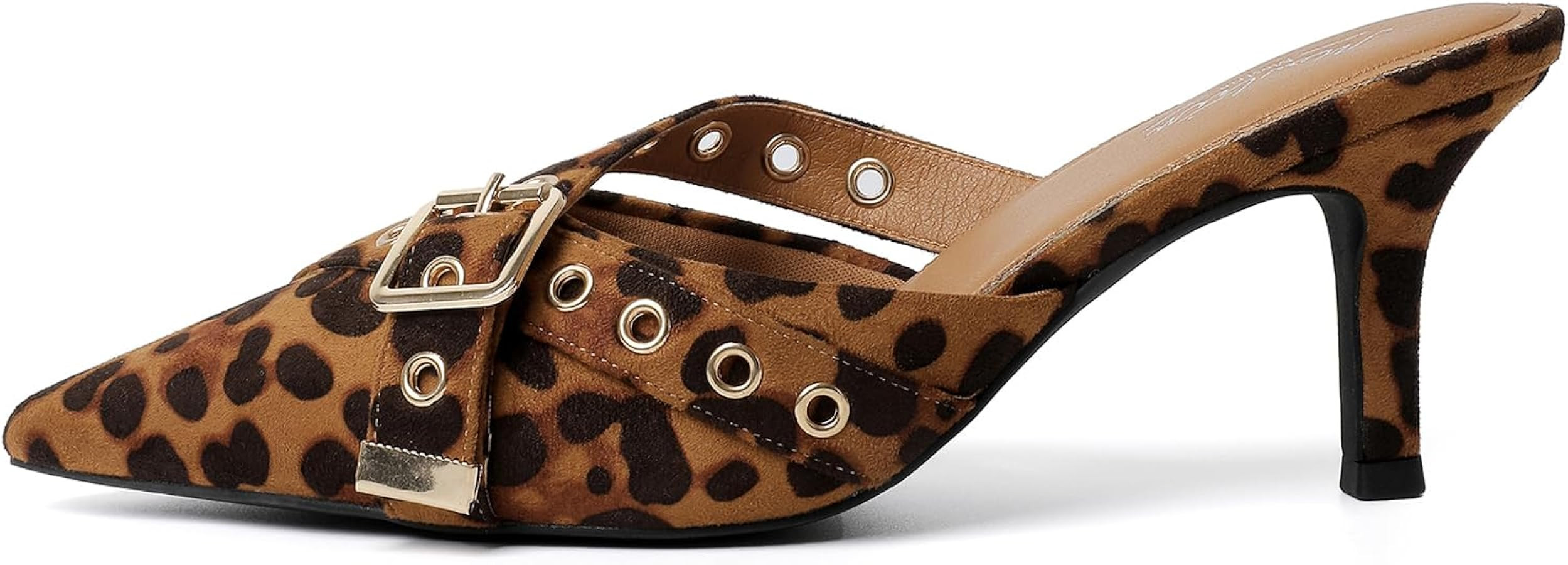 Mostrin Kitten Mules Heels for Women Pointed Closed Toe Heels Vintage Slip on Stiletto Dressy Pum... | Amazon (US)