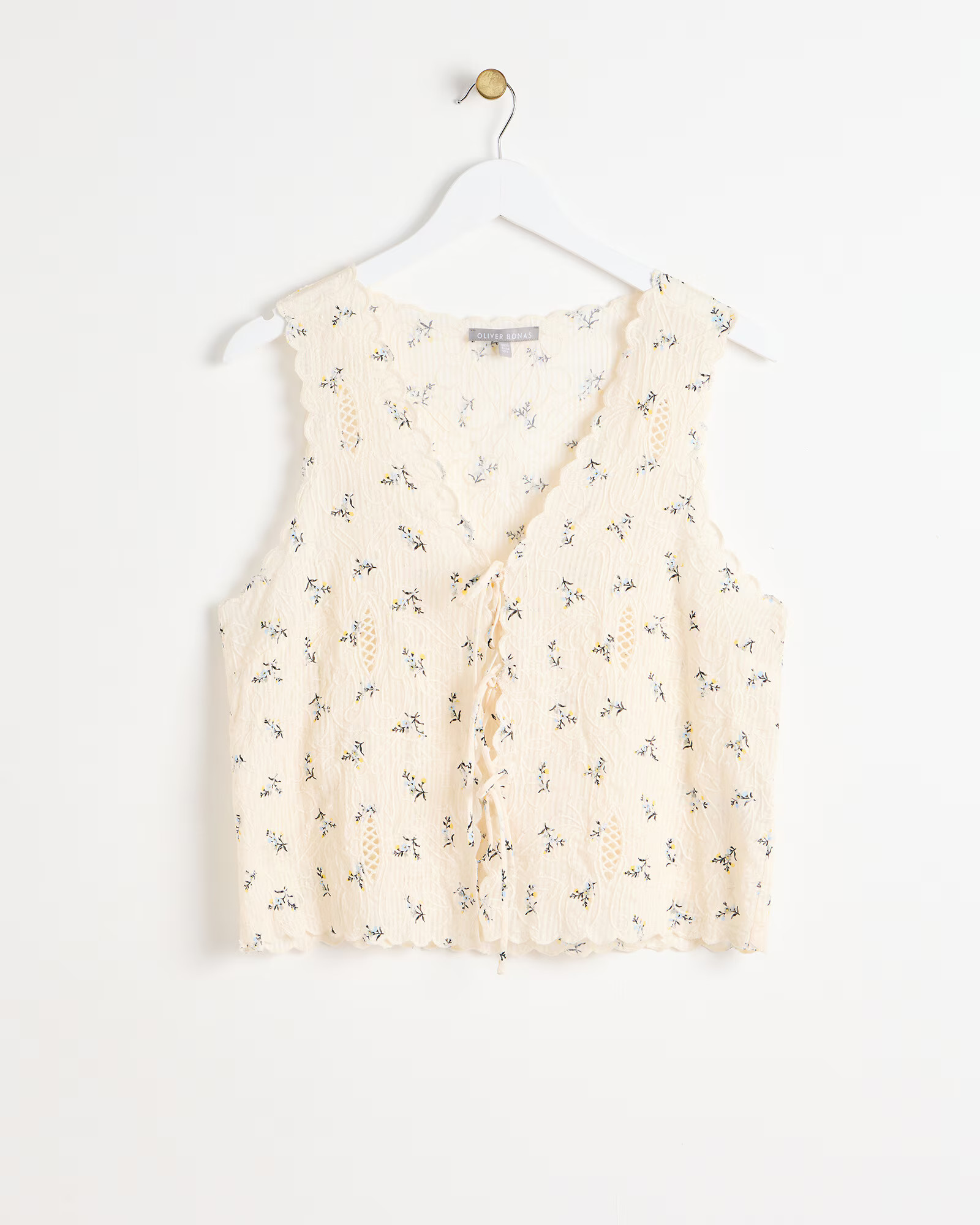 Embroidered Floral White Shell Top | Oliver Bonas | Oliver Bonas (Global)