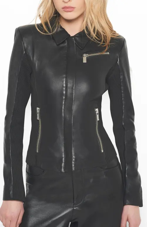 AS by DF Mrs. Smith Leather Jacket in Black at Nordstrom, Size Large | Nordstrom
