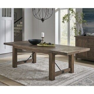Autumn Solid Wood Extending Dining Table in Flink Oak - Overstock - 31129617 | Bed Bath & Beyond