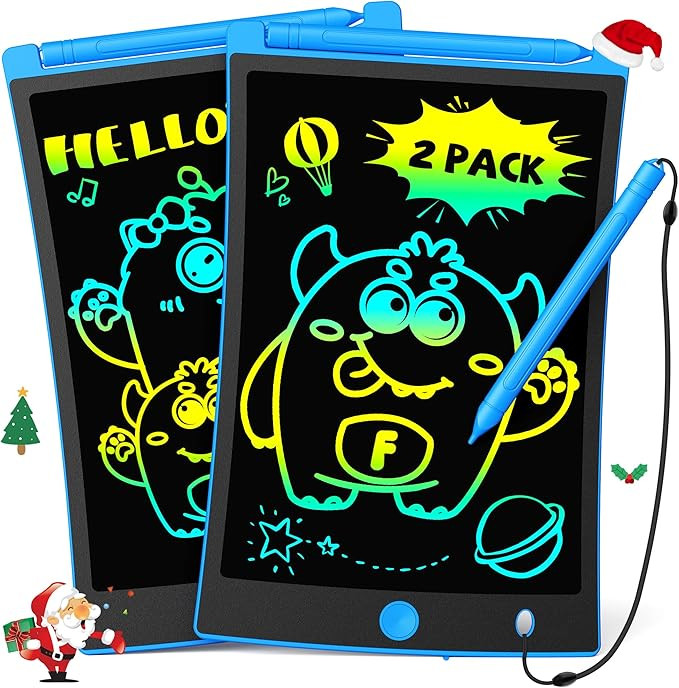 TEKFUN 2 Pack LCD Writing Tablet with Stylus, 8.5in Erasable Doodle Board Mess Free Drawing Pad f... | Amazon (US)