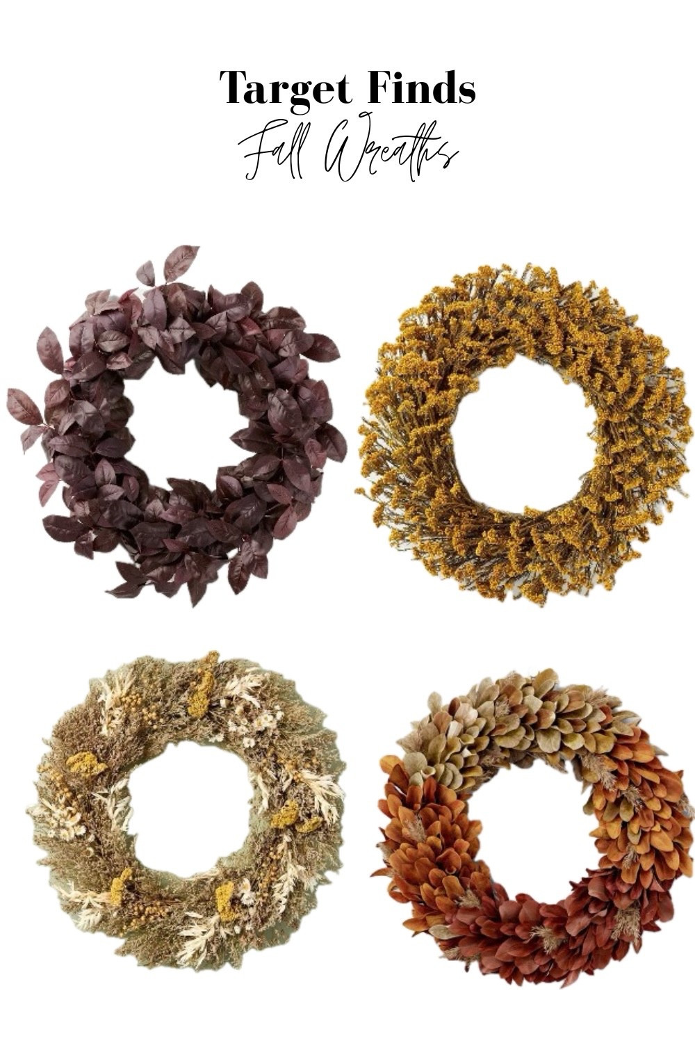 Bring the cozy vibes home 🍂✨ These Target fall wreaths are the perfect way to welcome the season—whether you’re decorating your front door, fireplace mantle, or entryway. Affordable, stylish, and full of autumn charm, they instantly warm up your space. Shop my favorites now and refresh your fall decor! 🍁 #TargetFinds #FallDecor #TargetHome #WreathDecor

#LTKSeasonal #LTKHome
