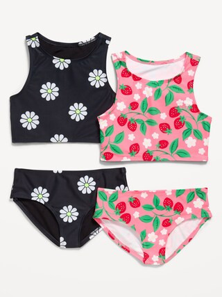 Printed Tankini Swim 4-Piece for Girls | Old Navy (US)