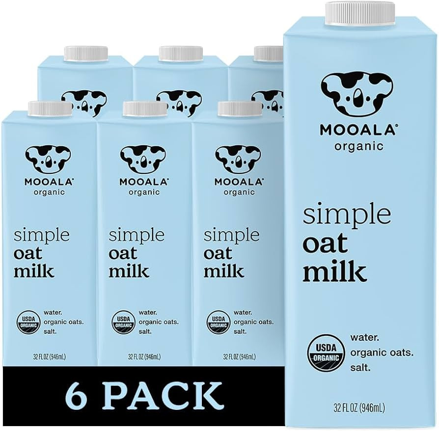 Mooala Organic Simple Oat Milk, 32oz - 3 Ingredient, Shelf Stable, No Gums, No Oils, No Fillers, ... | Amazon (US)