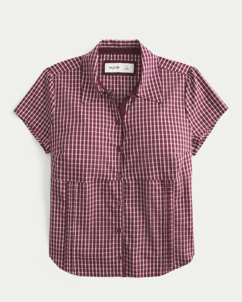 Women's Short-Sleeve Poplin Shirt from Hollister | Hollister (US)