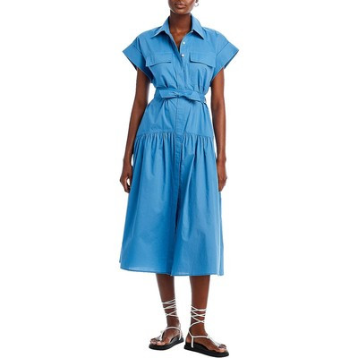 Derek Lam 10 Crosby Womens Laurel Blue Cotton Midi Shirtdress 6 BHFO 8070  | eBay | eBay US