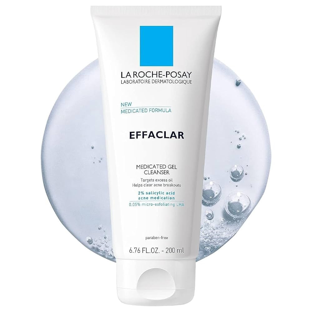 La Roche-Posay Effaclar Medicated Gel Cleanser, 2% Salicylic Acid Cleanser + LHA + Glycerin, Derm... | Amazon (US)