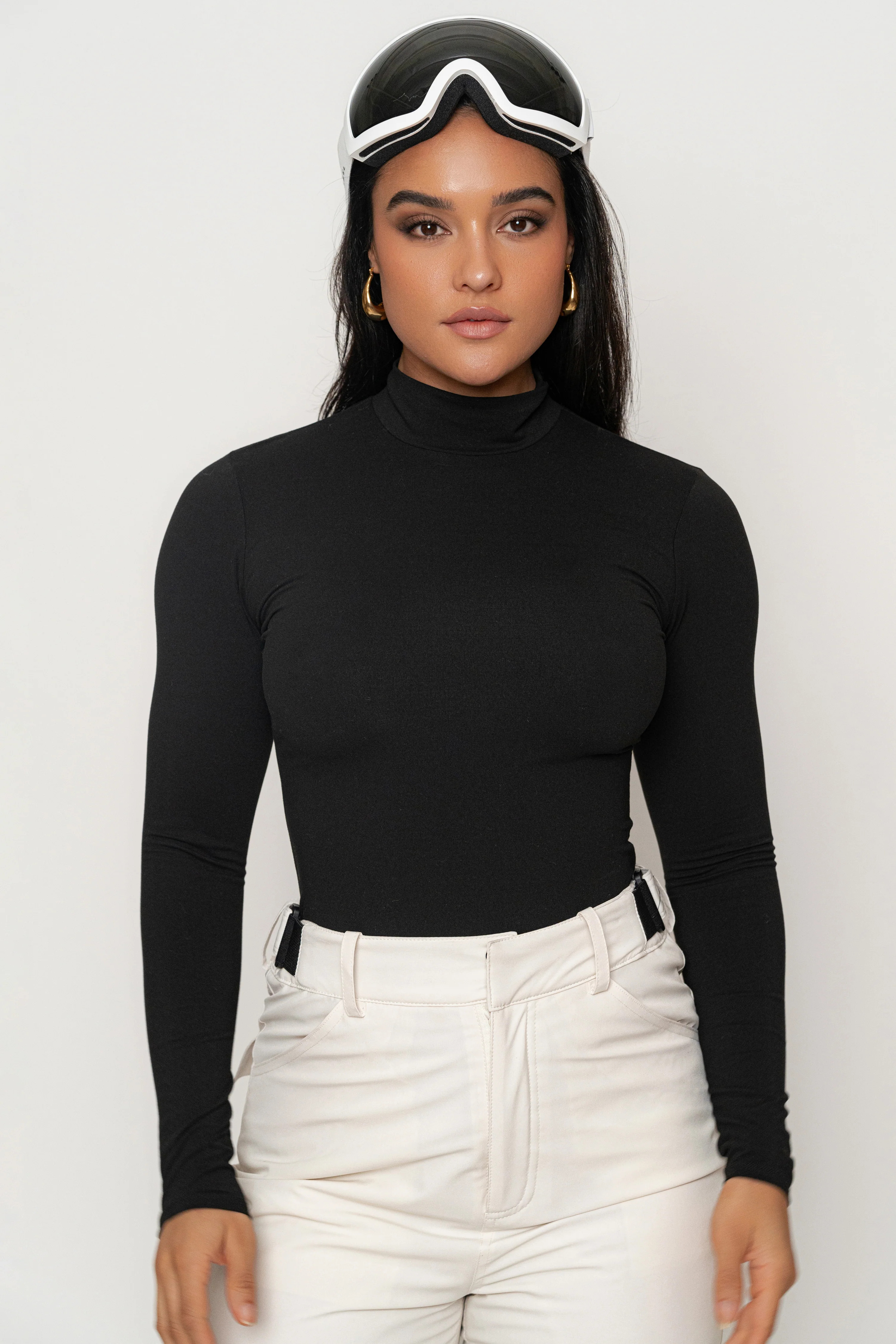 Black Turtleneck Long Sleeve Top L | JLUXLABEL