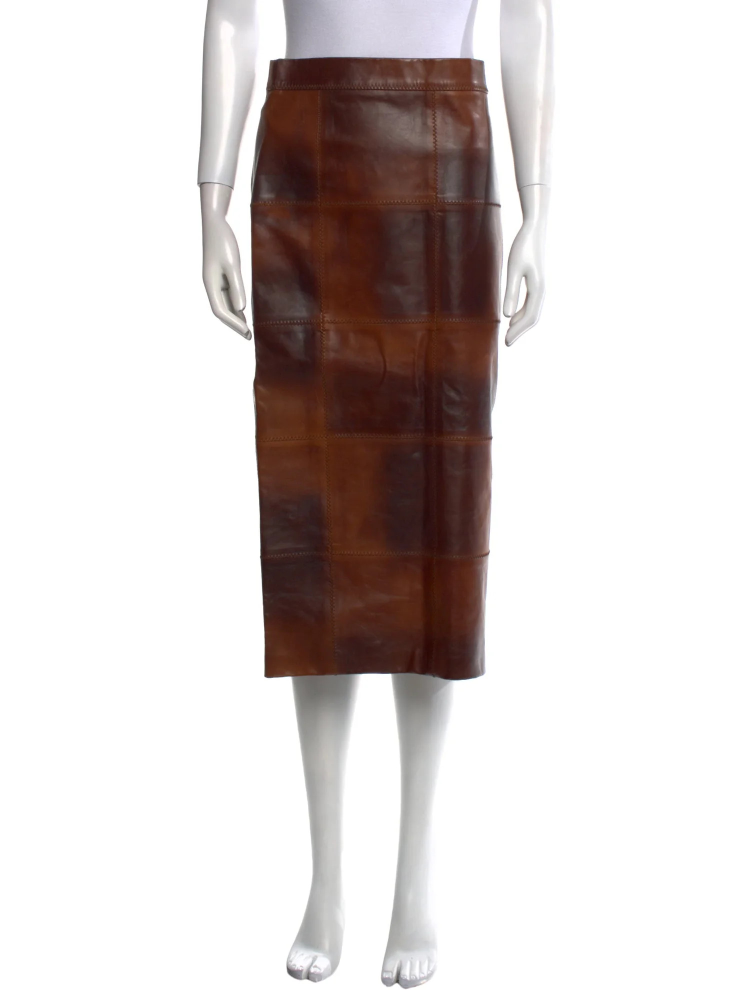 Leather Midi Length Skirt w/ Tags | The RealReal