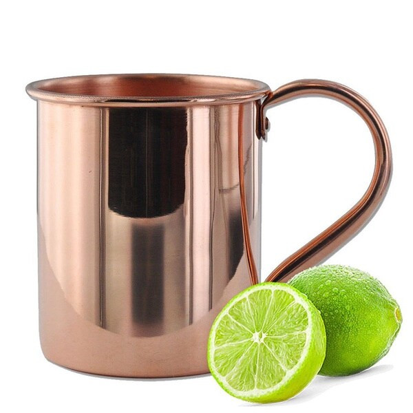 Solid Moscow Mule 100-percent Copper Mugs with Smooth Finish 16-ounce with Solid Copper Handle | Bed Bath & Beyond