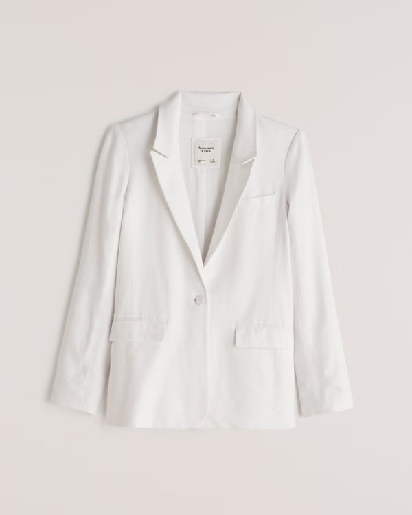 Single-Breasted Linen Blazer | Abercrombie & Fitch (US)