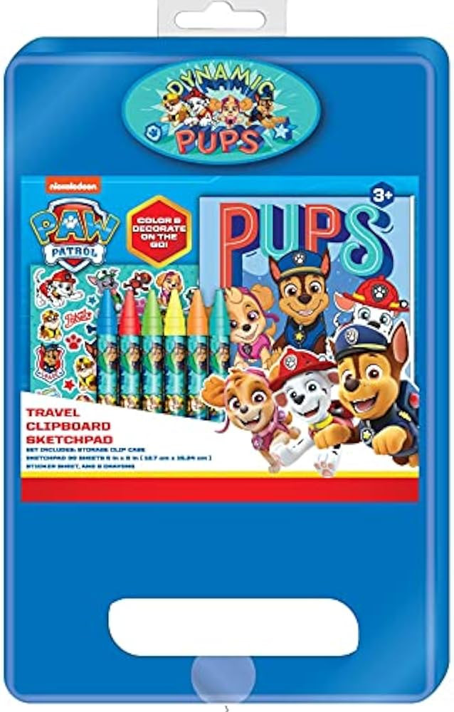 Paw Patrol Travel Clipboard Sketchpad Coloring & Sticker Activity Set for Kids with Carrying Case | Amazon (US)