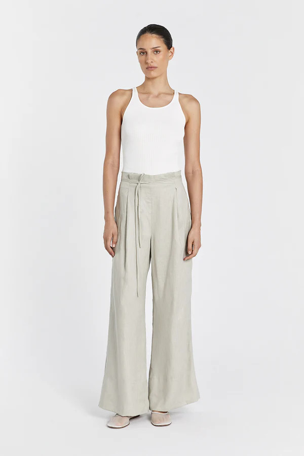 ENYO CHALK LINEN PANT | DISSH