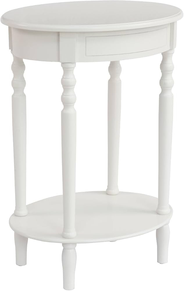 Urbanest Oval Wood Shelf Accent Table, 27"H x 19.5"W x 15.5"D, Antique White，Entryway Table, Na... | Amazon (US)