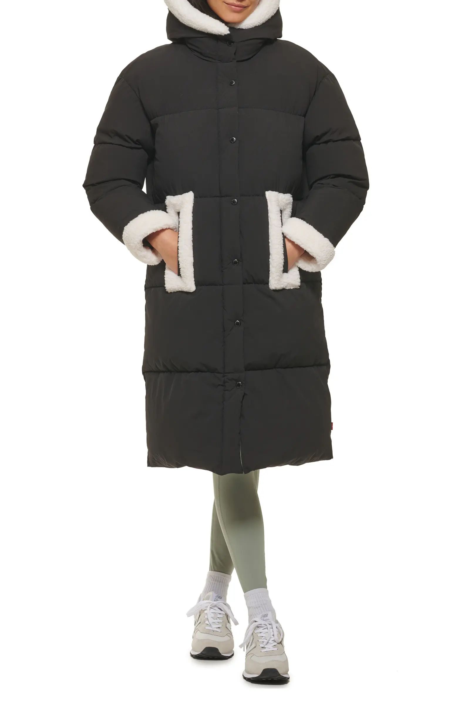 Faux Shearling Trim Puffer Parka | Nordstrom