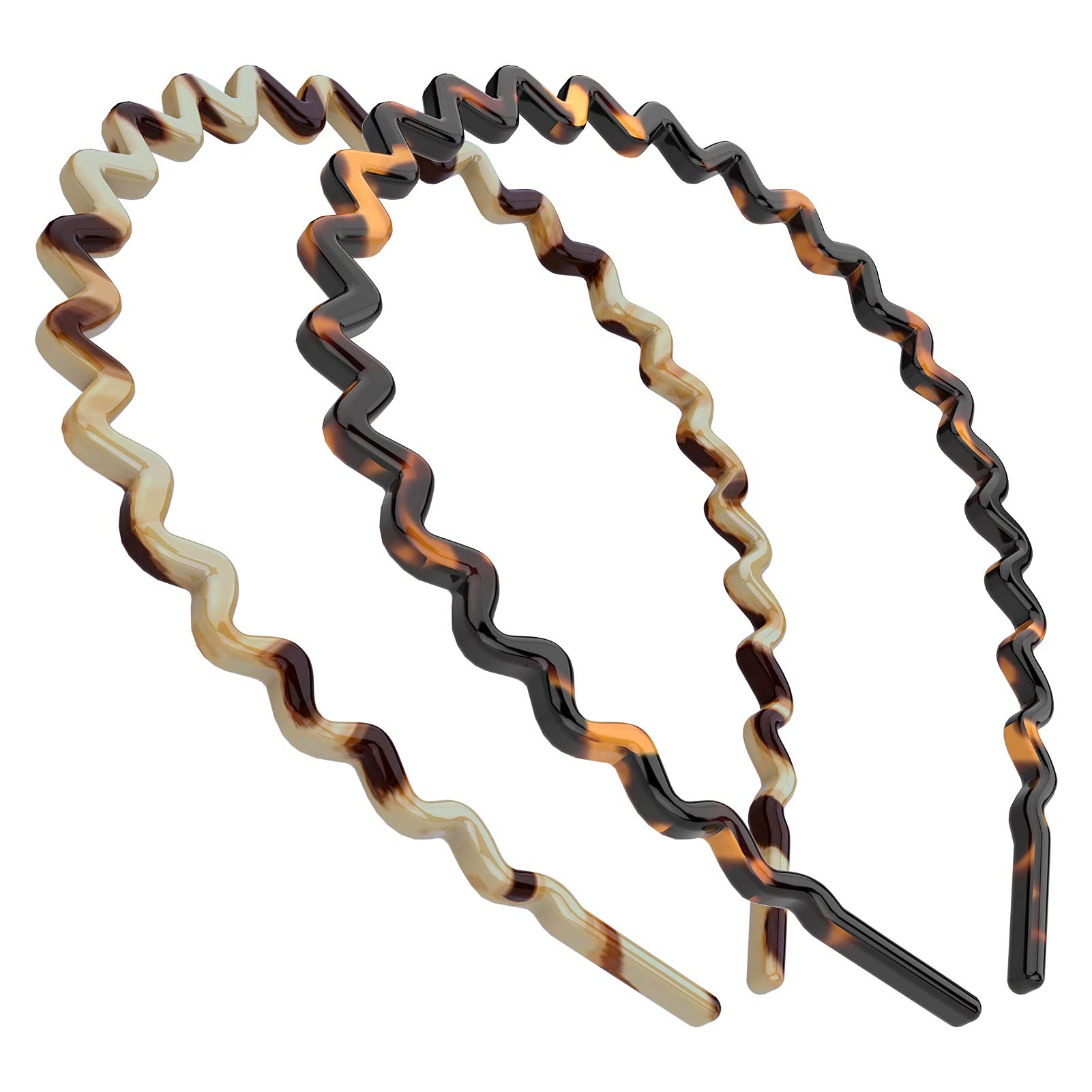 Wavy Headbands Plastic Skinny Thin Non-Slip Flexible Hair Bands Simple Hoops Hair Accessories for... | Amazon (US)