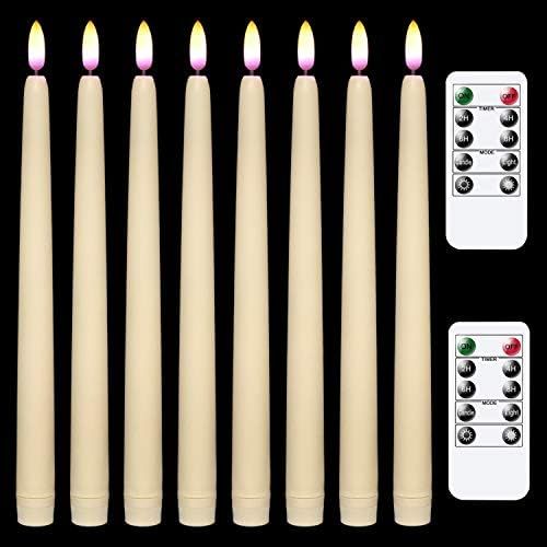 Wondise Flickering Flameless Taper Candles with Remote and Timer, 11 Inch Battery Operated Ivory ... | Amazon (US)