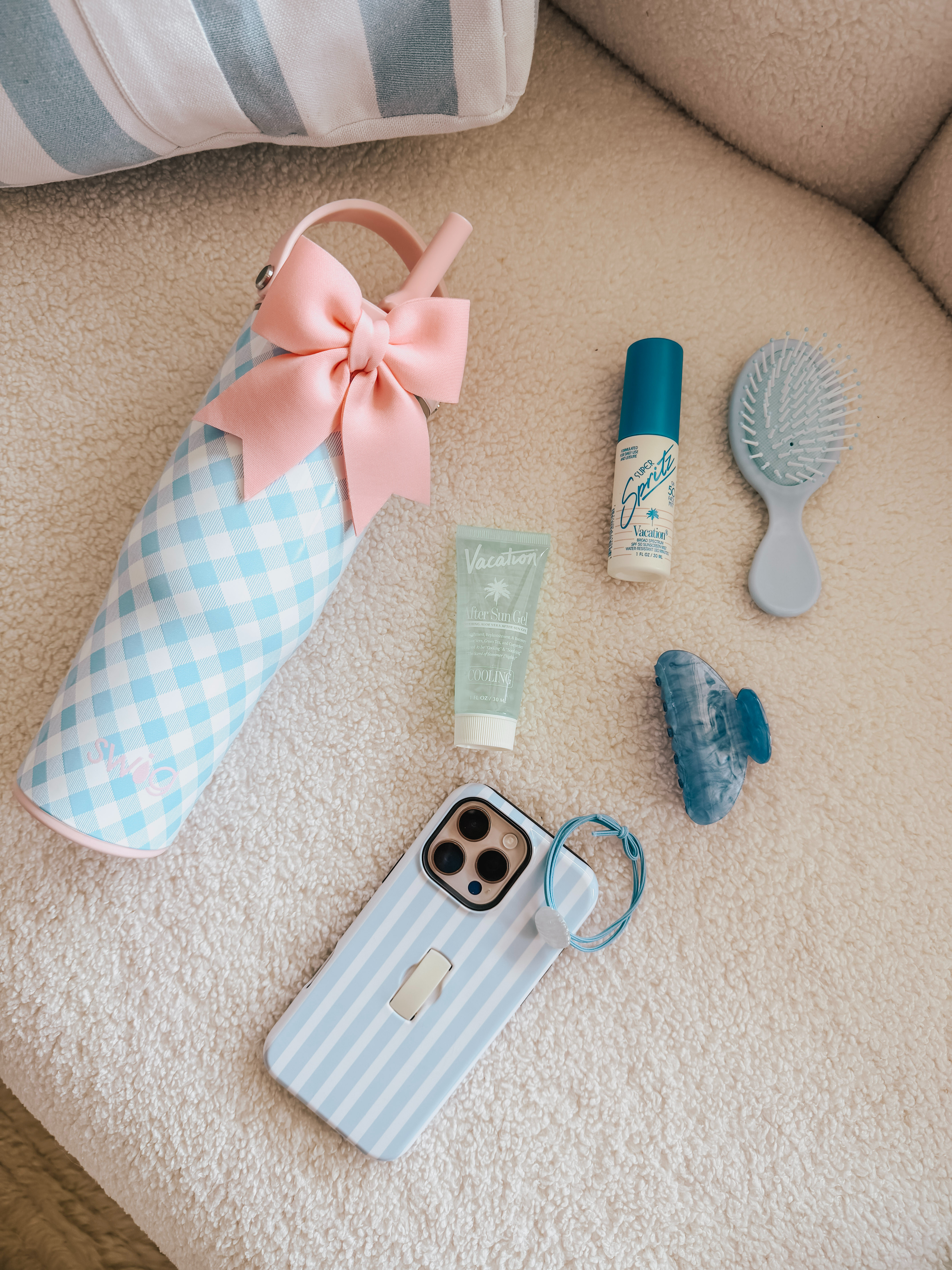 This super cute cabana beach bag that holds SO much. Took my daughter and some of her friends to the beach, so I packed these cute little pouches with all the essentials  sunscreen, hair clips, snacks, wet bags, and all the little things someone always ends up needing. Also these so cute for birthday gifts, bachelorette gifts, travel organization, pool days, or beach vacations.  

 #LTKmomlife #LTKActive #LTKSwim
