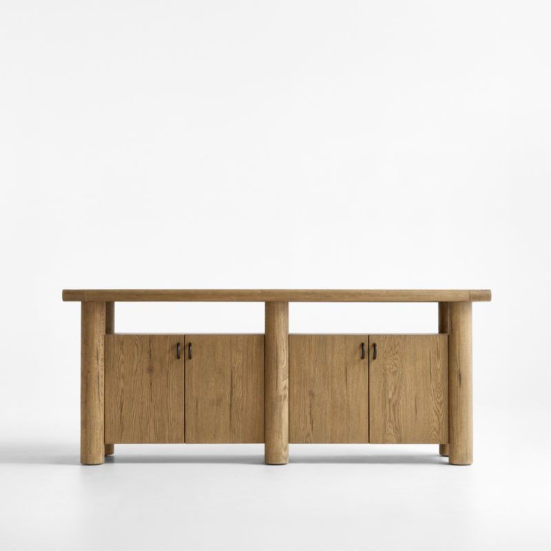 Breckenridge 78" Weathered Rustic Oak Wood Credenza + Reviews | Crate & Barrel | Crate & Barrel