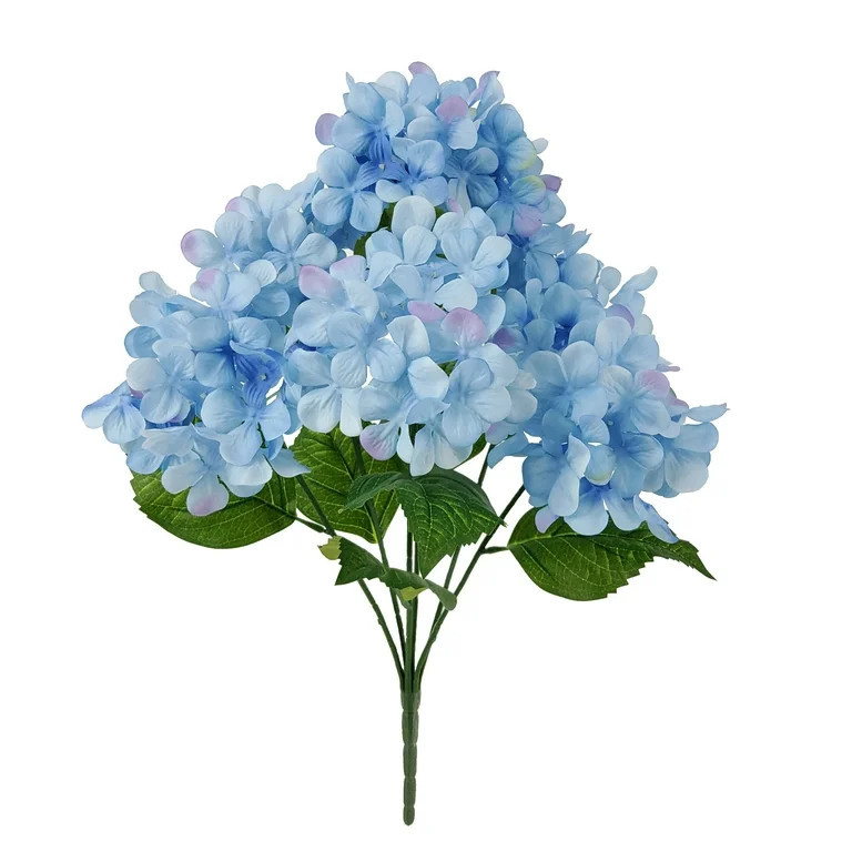 Mainstays Indoor 19.5" Artificial Polyester Hydrangea Bush, Blue Color. | Walmart (US)
