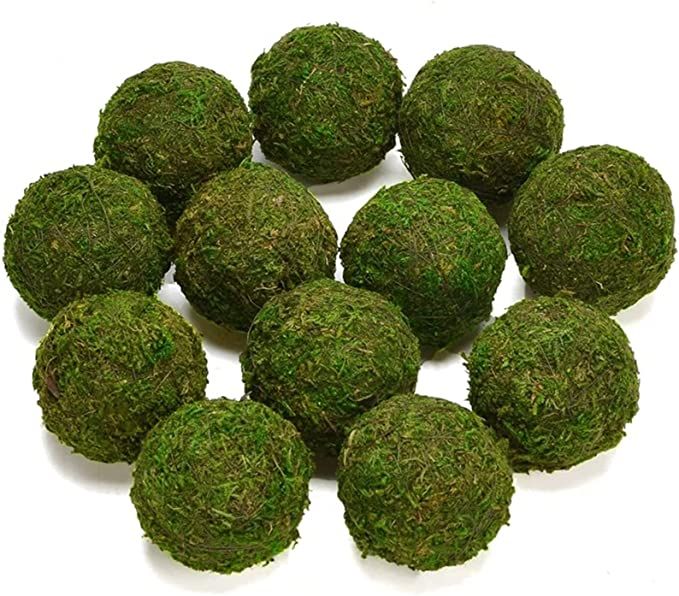 Byher Natural Green Moss Decorative Ball,Handmade (3.5"-Set of 6) | Amazon (US)