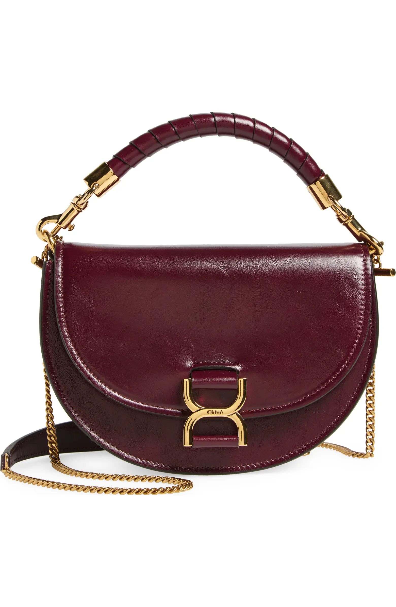 Marcie Chain Shiny Leather Top Handle Bag | Nordstrom