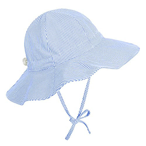 Durio Baby Boy Sun Hat Beach Baby Boy Hats Sun Protection Baby Boy Bucket Hat Sun Hats for Baby Boy Girl N Blue Stripe 6-12 Months | Amazon (US)