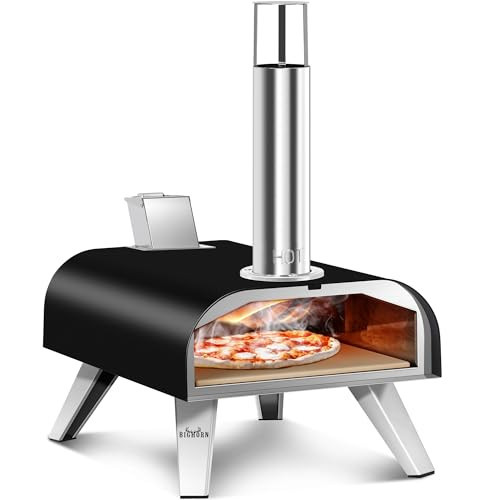 BIG HORN OUTDOORS Pizza Ovens Wood Pellet 12” Pizza Oven Cooking Pizza Maker Portable Pizza Grill (Black) | Amazon (UK)
