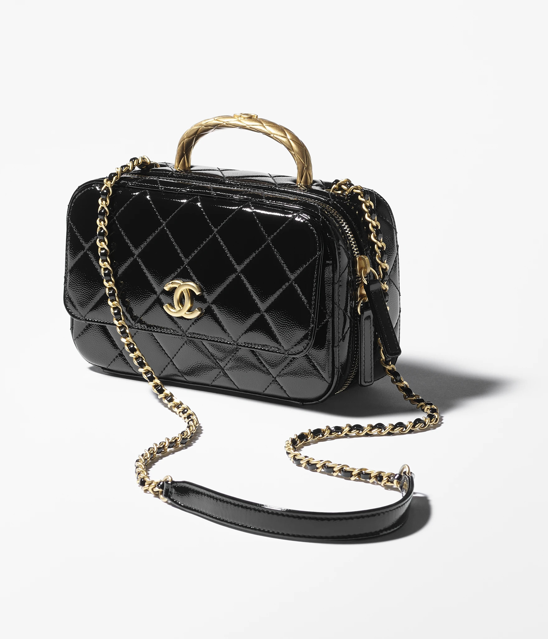 Vanity case, Grained patent calfskin, black — Fashion | CHANEL | Chanel, Inc. (US)
