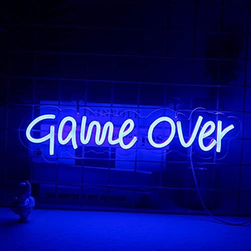 Ineonlife Game Over Neon Signs LED Gamer Gift Sign Decor for Wall with USB Game Room Decor Light Up  | Amazon (US)