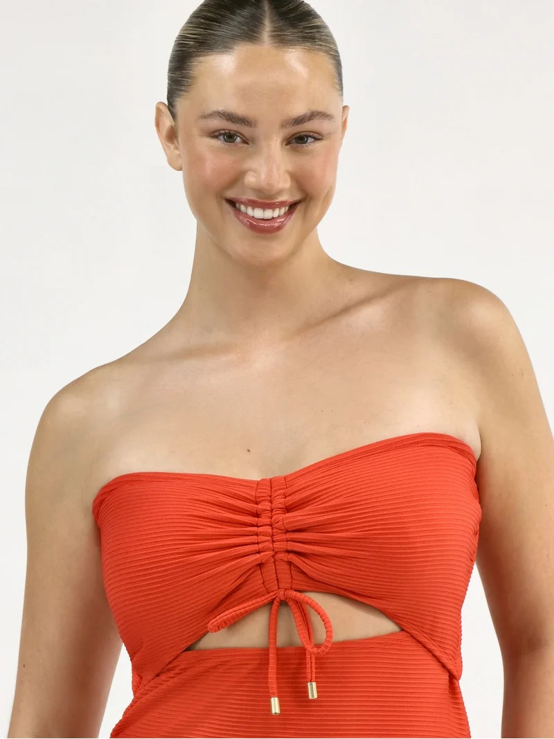 Time and Tru Women's and Women’s Plus Cutout One Piece Swimsuit, Sizes XS-3X | Walmart (US)