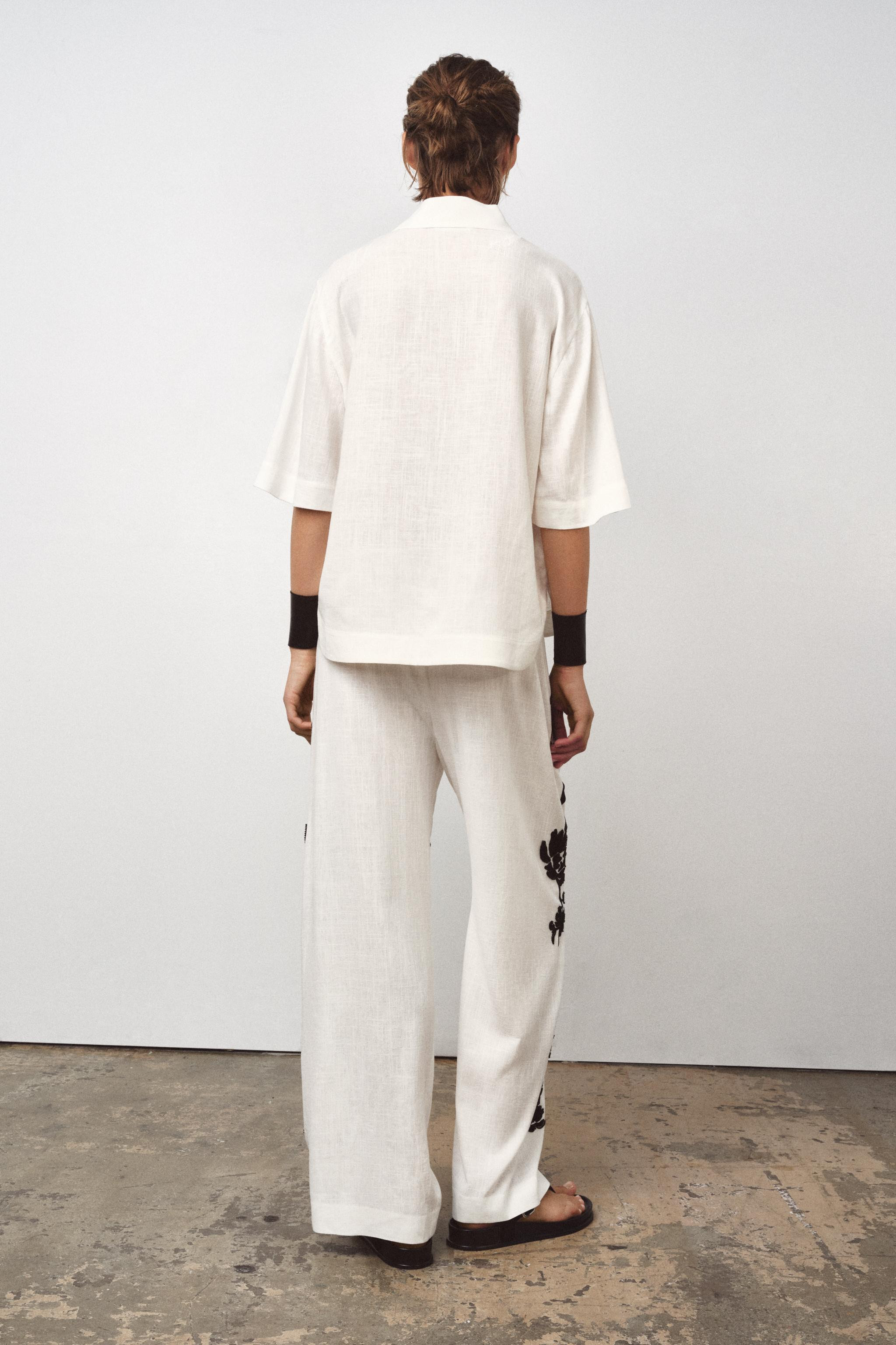 ZW COLLECTION EMBROIDERED TROUSERS | Zara UK