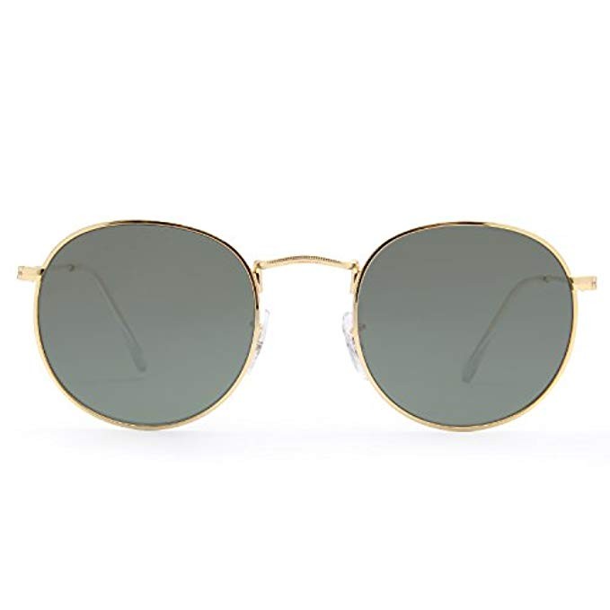 LianSan Classic Metal Frame Round Circle Mirrored Sunglasses Men Women Glasses 3447 … | Amazon (US)