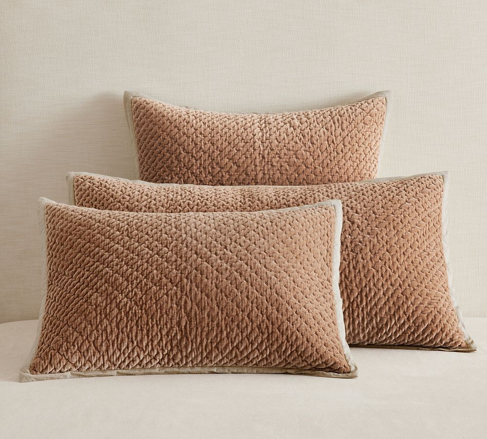 Cross Stitch Velvet Quilted Sham | Pottery Barn (US)