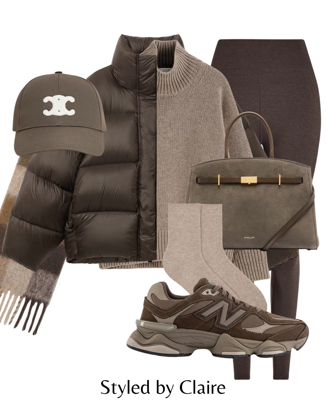 BROWN PUFFER STYLING🐻
Tags: weekday oversized jacket chocolate cashmere cash turtleneck knit jumper beige neutral varley leggings new balance 9060 taupe chunky socks demellier London suede Hudson tote bag Celine cap acne studios wool scarf fashion winter city break capsule wardrobe inspo outfit ideas chic women’s elevated basics 

#LTKwinter #LTKshoes #LTKstyletip