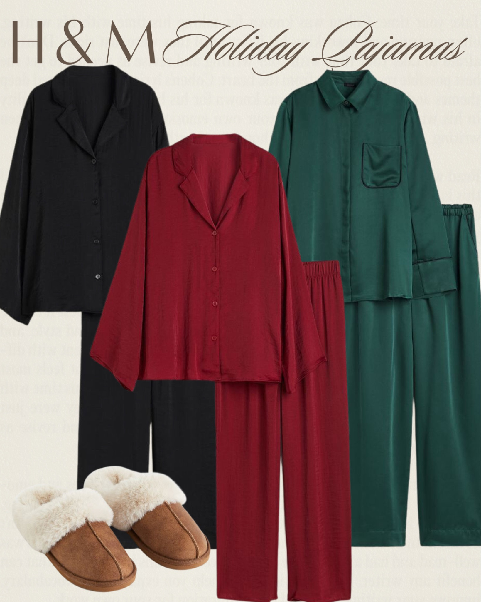 Satin holiday pajamas —

Button down set, satin set, Christmas pjs, holiday tradition, fuzzy slippers 

#LTKSeasonal #LTKHoliday #LTKGiftGuide