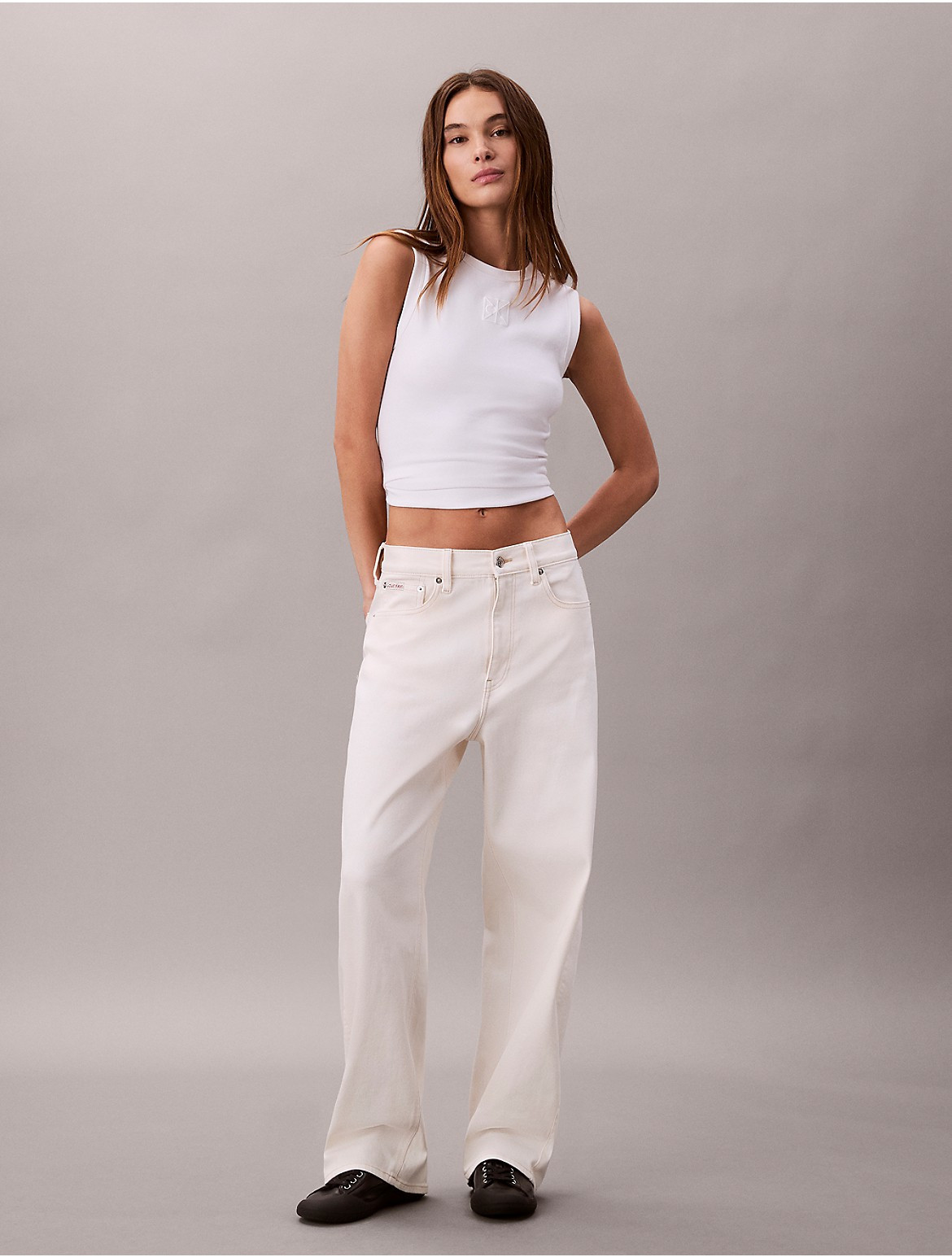 Calvin Klein Women's Barrel Fit Jeans - White - 29W x RL | Calvin Klein (US)