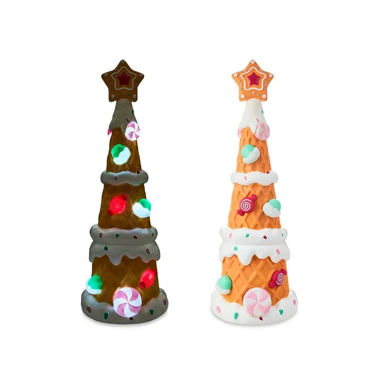 Light-up Pastel Gingerbread Waffle Tree, 36 in, by Holiday Time, Christmas Decoration | Walmart (US)