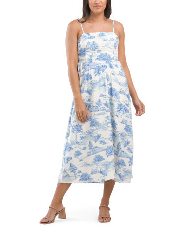 Sleeveless Toile Print Maxi Dress | TJ Maxx
