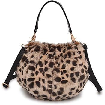 QTMY Faux Fur Tote Crossbody Bag Purse Handbag for Women | Amazon (US)