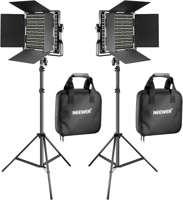 NEEWER 2 Pack Bi Color 660 LED Video Light and Stand Kit: (2) 3200-5600K CRI 96+ Dimmable Light w... | Amazon (US)